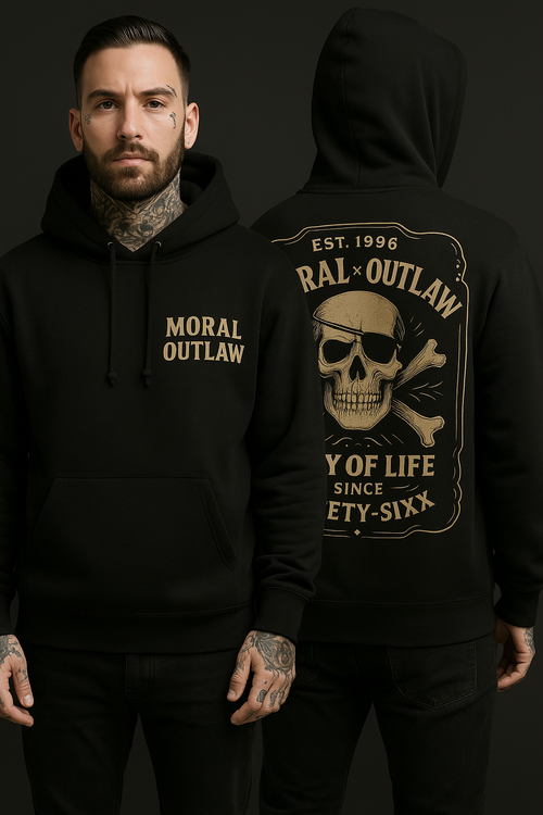 Moral Outlaw “Way of Life” Hoodie (Black&gold tan)