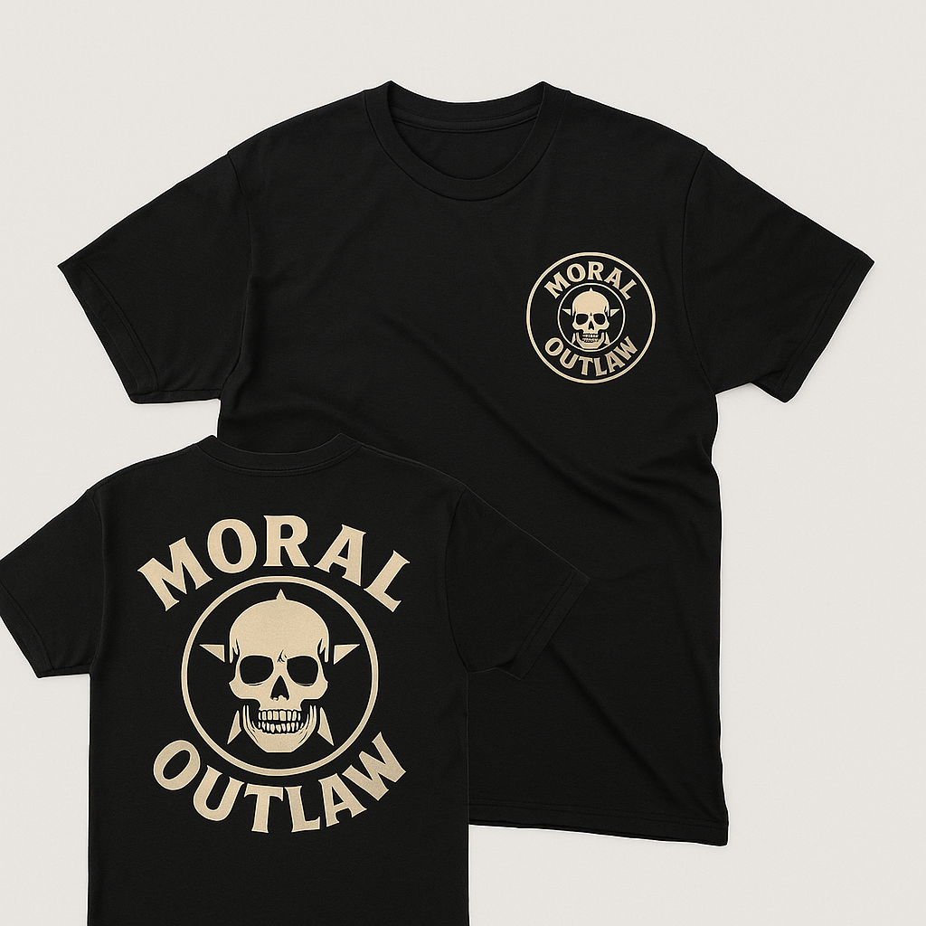 Moral Outlaw “Way of Life” T-shirt (Black-off white)