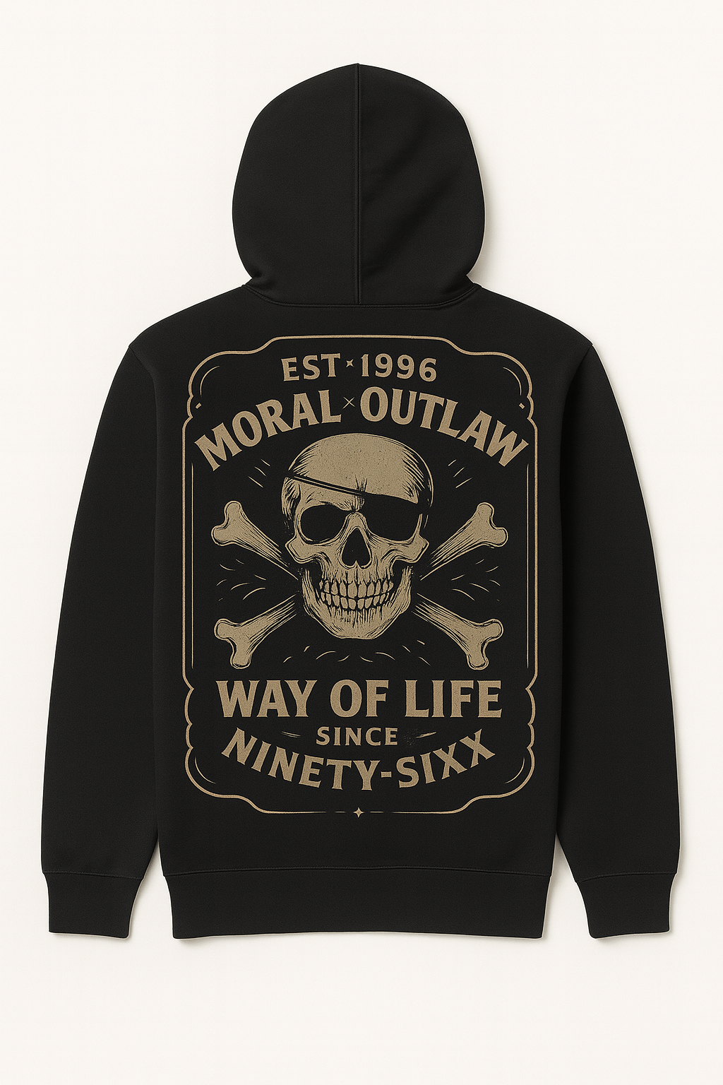 Moral Outlaw “Way of Life” Hoodie (Black&gold tan)